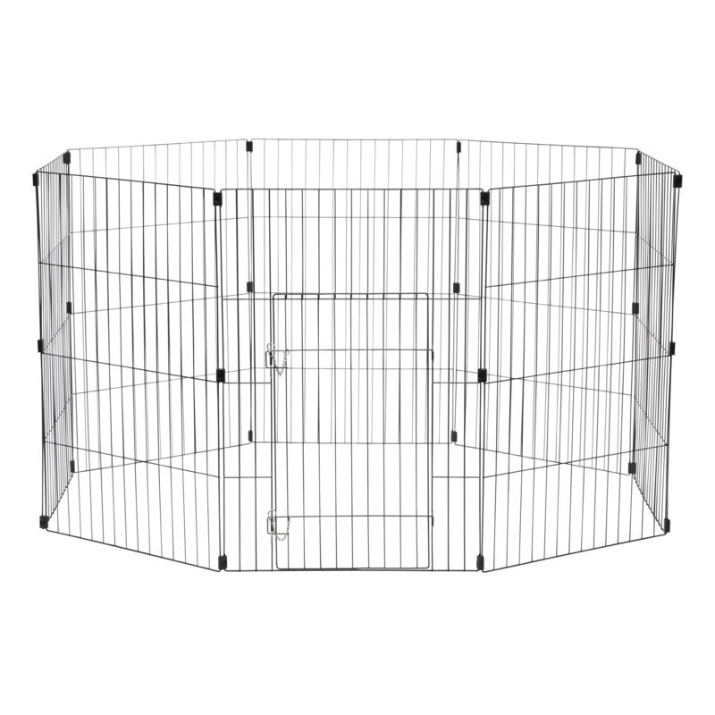 foto del prodotto iris ohyama recinto, canile, gabbia per cani, gatti, conigli, 1,7 m , 8 pannelli l60 x h90 cm, wpc 36, nero