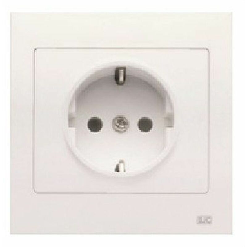 foto del prodotto iris presa monoblocco laterale bianca 2p tt 16a 250v bjc