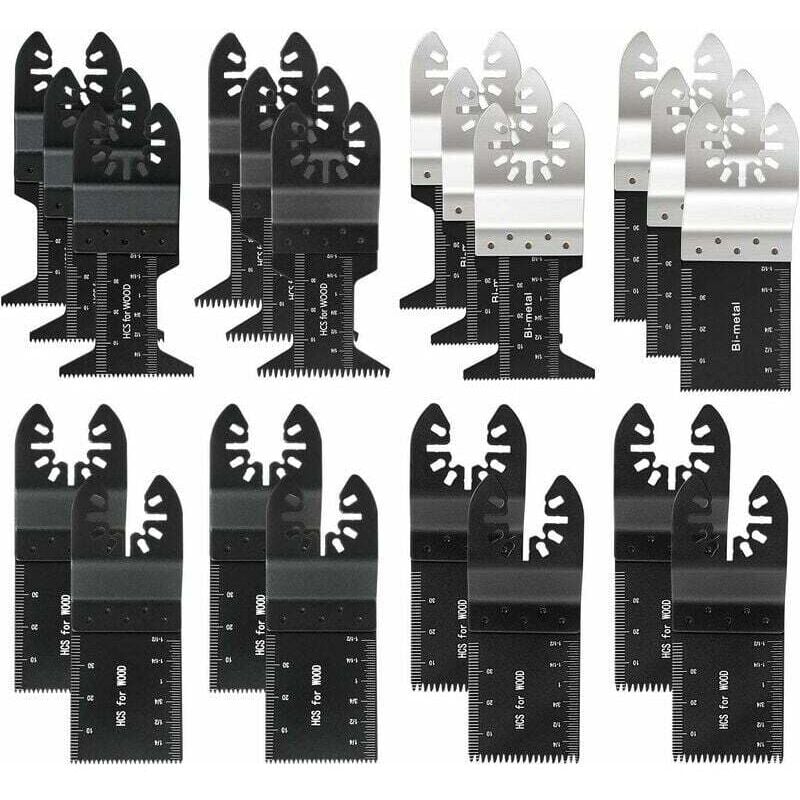 foto del prodotto irisfr dpzo 20 pezzi lame per sega oscillante professionale per legno metallo, sgancio rapido multiutensile universale per fein multimaster, ryobi,