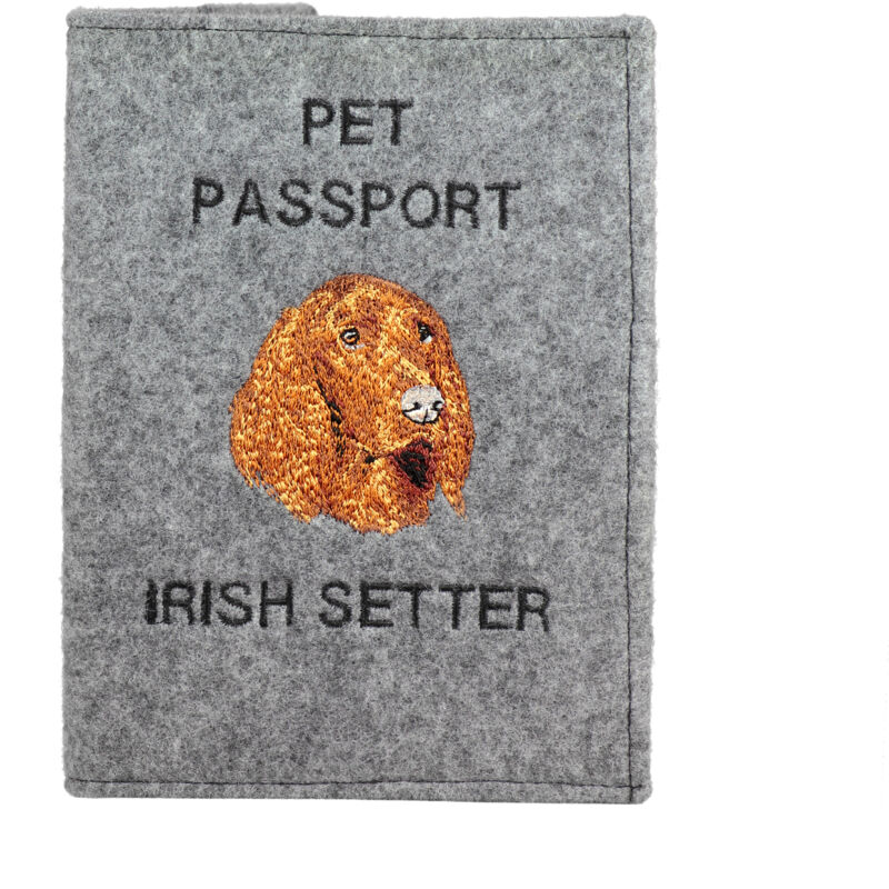 foto del prodotto irish setter portapassaporto per cani, portadocumenti, regalo per viaggiatori di art dog