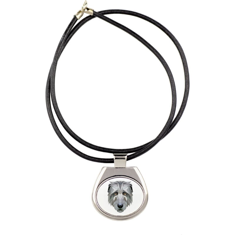 foto del prodotto irish wolfhound - collana con foto e iscrizione geometrica di art-dog