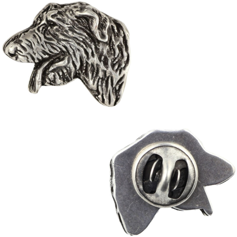 foto del prodotto irish wolfhound ii spilla a forma di cane placcata in argento, spilla elegante, decorazione per bavero di art dog