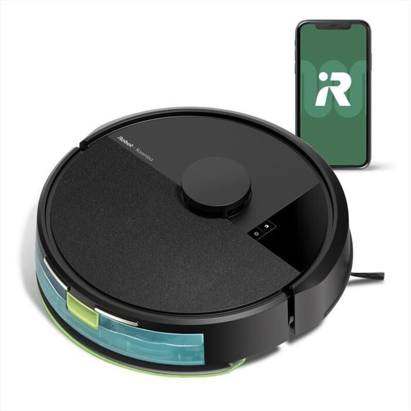 foto del prodotto irobot 105 combo. tipo di contenitore della polvere senza sacchetto, colore del prodotto nero, forma rotondo. banda di frequenza 2.4 5 ghz,