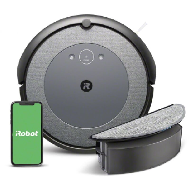 foto del prodotto irobot roomba combo i5, robot aspirapolvere lavapavimenti, mappatura intelligente, wi fi, rilevamento ostacoli, 2 spazzole in gomma