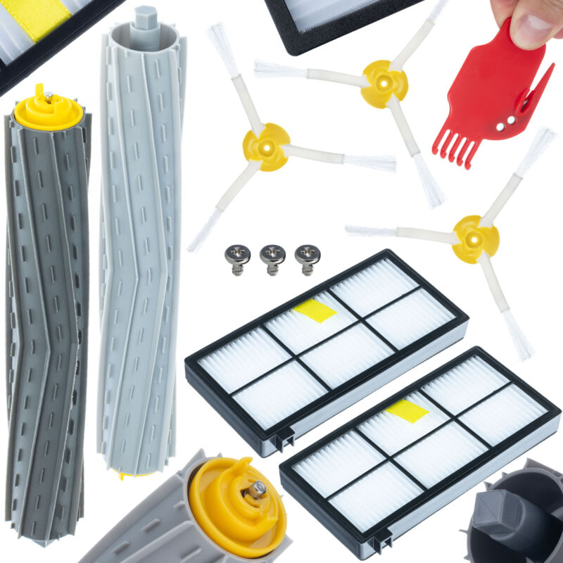 foto del prodotto irobot set di accessori per roomba 800 900 2 filtri hepa 3 spazzole a 3 bracci 2 rulli in gomma 1 set di strumenti per la pulizia