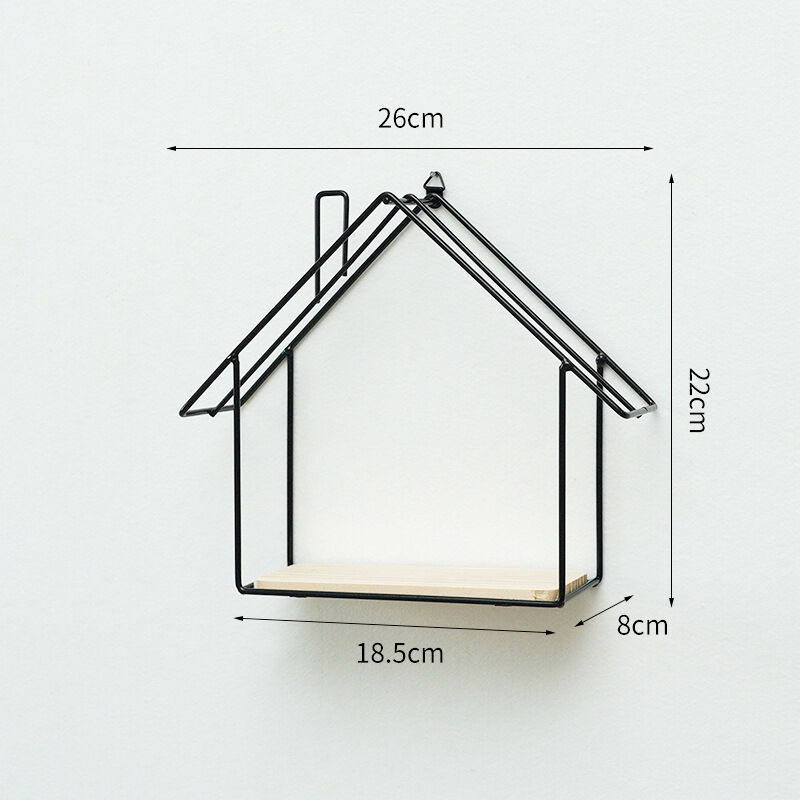foto del prodotto iron wall shelf storage rack small house 26822cm