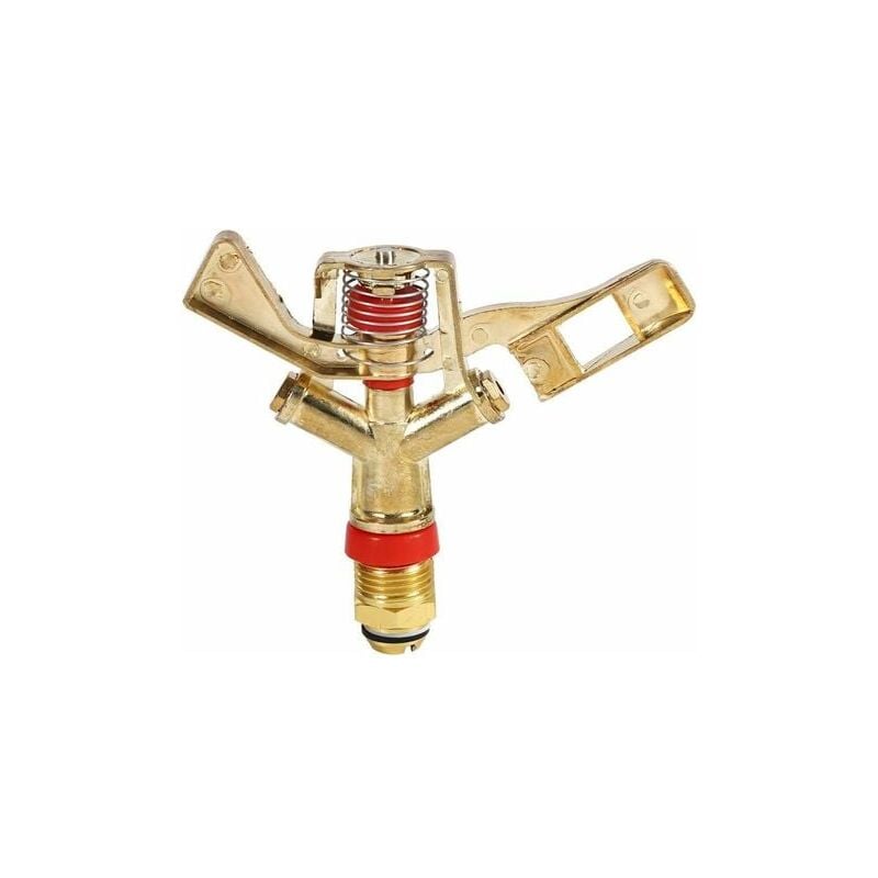 foto del prodotto irrigatore ad acqua, irrigatore ad acqua con braccio oscillante in ottone con connettore da 1 2 pollice per irrigazione del prato e irrigazione del