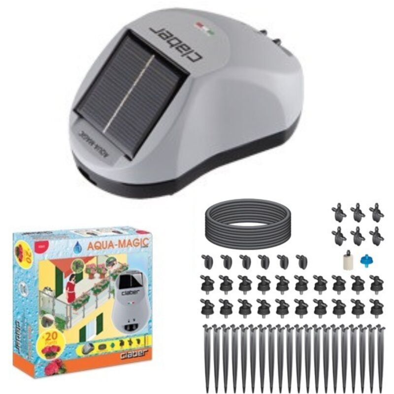 foto del prodotto irrigatore automatico con pannello solare max 20 vasi con kit completo