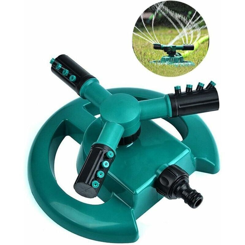 foto del prodotto irrigatore automatico per giardino e prato con sistema di irrigazione rotante a 360 per un irrigazione uniforme grazie agli spruzzatori rotanti