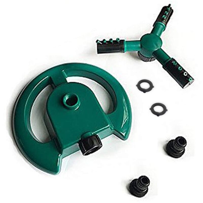 foto del prodotto irrigatore automatico per prato da giardino, 3 bracci, rotazione di 360 gradi, sistema di irrigazione per innaffiare piante, fiori, verdure