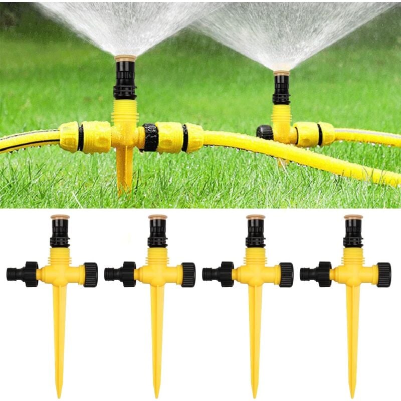 foto del prodotto irrigatore da giardino da 4 pezzi, irrigatore automatico rotante a 360 