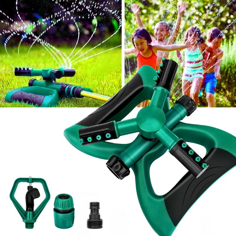 foto del prodotto irrigatore da giardino, sistema di irrigazione automatico rotante a 360 , sistema di irrigazione per prato con ampia copertura e design anti perdite,