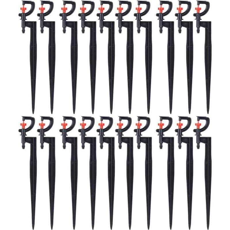 foto del prodotto irrigatore per irrigazione, 20 pezzi tipo g 360 gradi micro irrigatore rotante per irrigazione di serre da giardino prato con tubo di irrigazione 4 7
