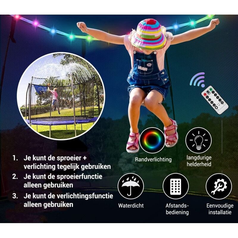foto del prodotto irrigatore per trampolino illuminazione attacco rete 244cm
