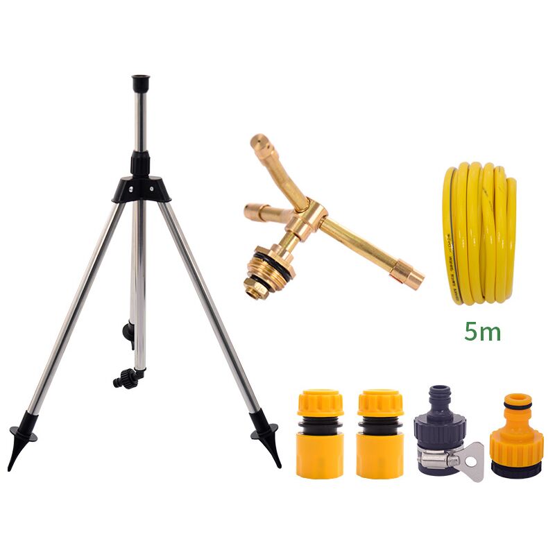 foto del prodotto irrigatore rotante automatico a 3 bracci, testina di irrigazione rotante automatica, testina di irrigazione rotante a 360 gradi, irrigatore per