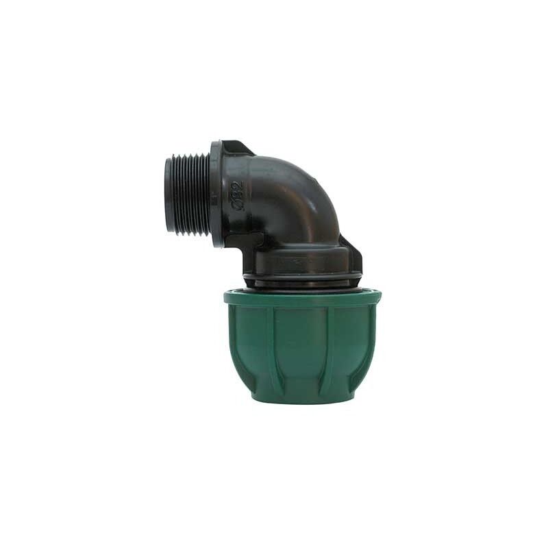 foto del prodotto irritec gomito a 90 a stringere con derivazione fil. maschio mm 40x1 4 10 pn