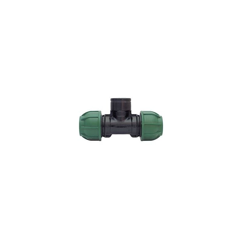 foto del prodotto irritec tee a 90 a stringere con derivazione fil. femmina mm 32x3 4 x32 10 pn