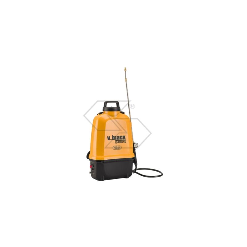 foto del prodotto irroratrice a batteria v black e pro16 12v 2ah pressione max 5 bar serbatoio 16l