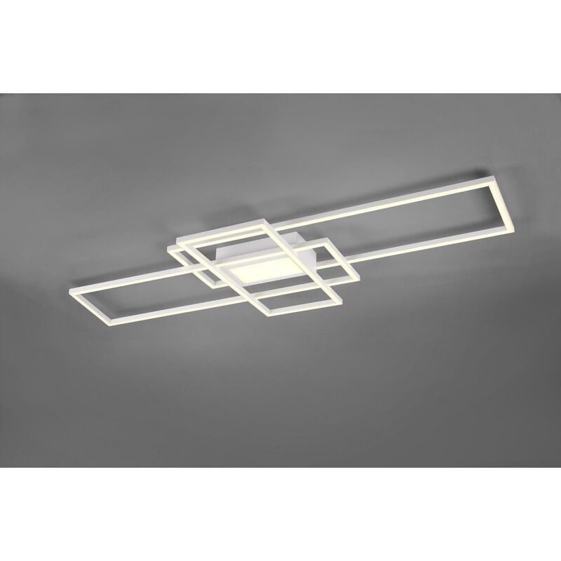 foto del prodotto irvine plafoniera led 3 rettangoli bianca con luce centrale con telecomando multifunzione regolazione intensita e temperatura di colore della luce