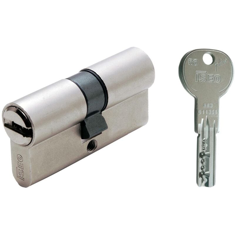 foto del prodotto isé - cilindro r6 plus a doppio profilo iseo con chiave piatta a 6 spine mm.40-50 82r60 9c5