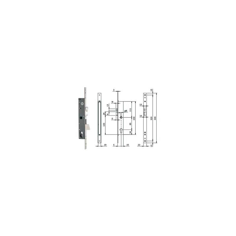 foto del prodotto is elettroserratura infilare montanti con caten. quadro e scrocco 78180 mm.25 781802252 