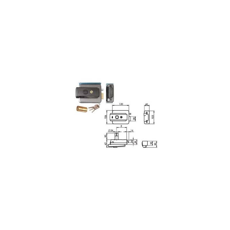 foto del prodotto is elettroserratura per cancelli con tetto foro variabile revers. 52n515 mm.50 80 dx sx 52n515 
