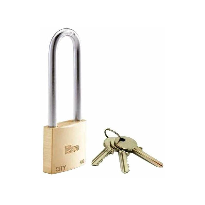 foto del prodotto is lucchetto ottone mm 40 arco lungo city iseo