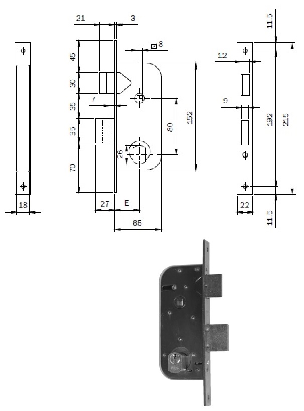 foto del prodotto iseo 620350 serratura x cancelli mm.35 2mandate