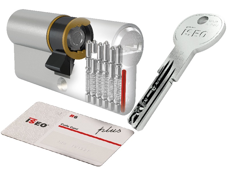 foto del prodotto iseo 82r6030609c5 cilindro r6 plus mm. 90 30x60 5 chiavi ca