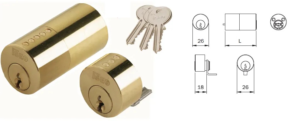 foto del prodotto iseo 854507 coppia cilindri f5 interno diam.26 x porte max m