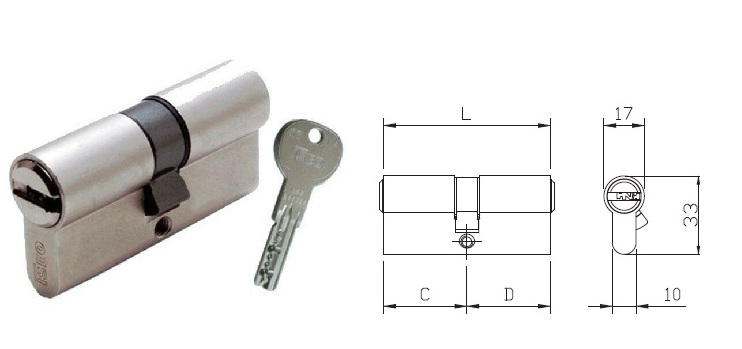 foto del prodotto iseo 880940509 cilindro r6 mm.90 40x50 nich. 6 perni
