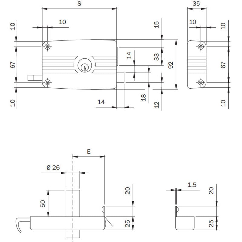 foto del prodotto iseo art. 431e serr. x port. mm.60 dx