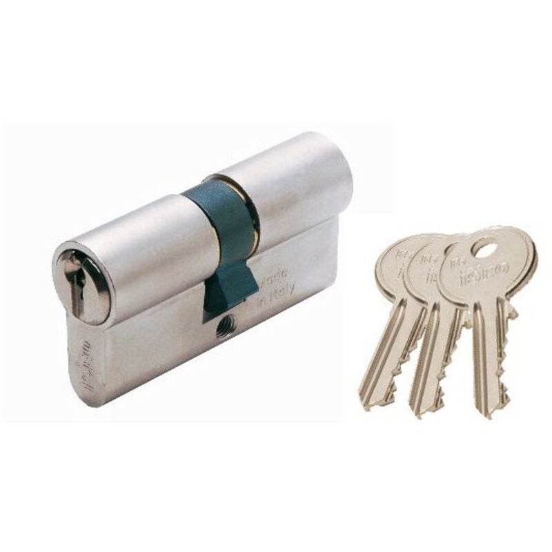foto del prodotto iseo cilindro f5 decentrato sagomato in ottone nichelato 80 35 50