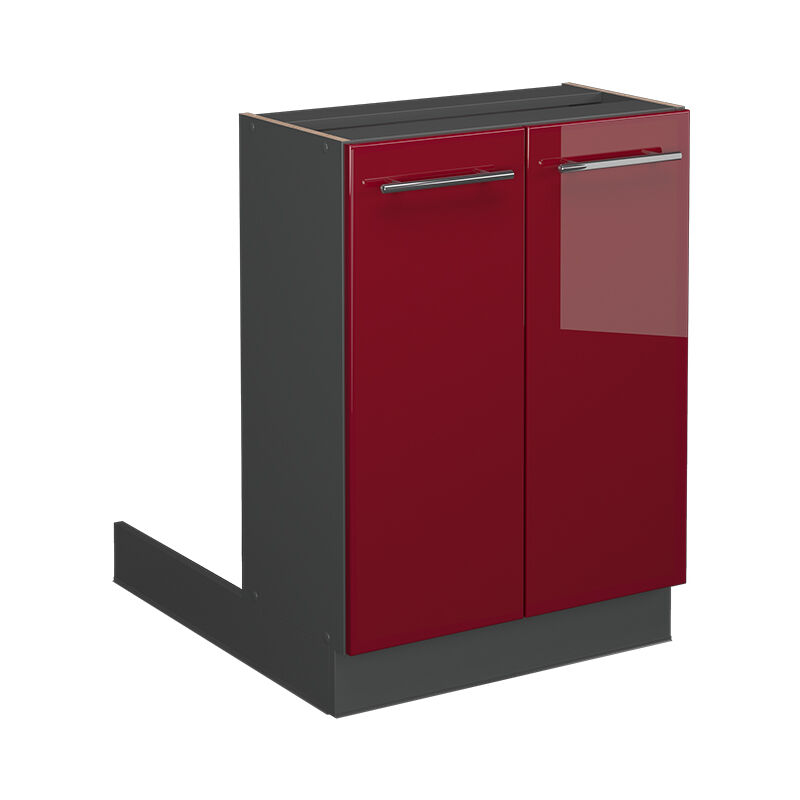 foto del prodotto isola cucina fame line, rosso bordeaux lucido, 60 cm senza piano di lavoro vicco