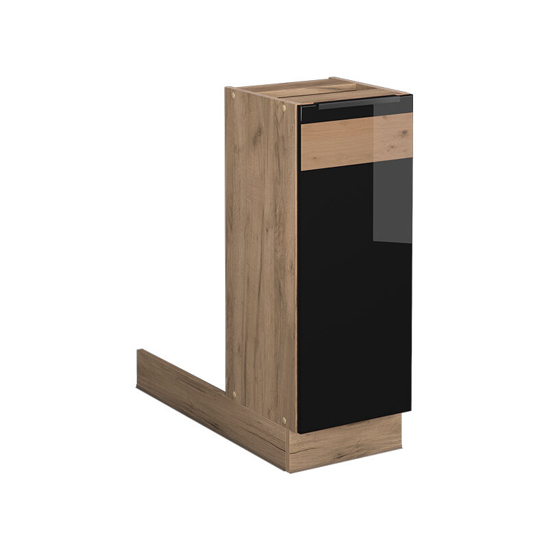 foto del prodotto isola cucina fame line, rovere nero lucido, 30 cm senza piano di lavoro, vicco