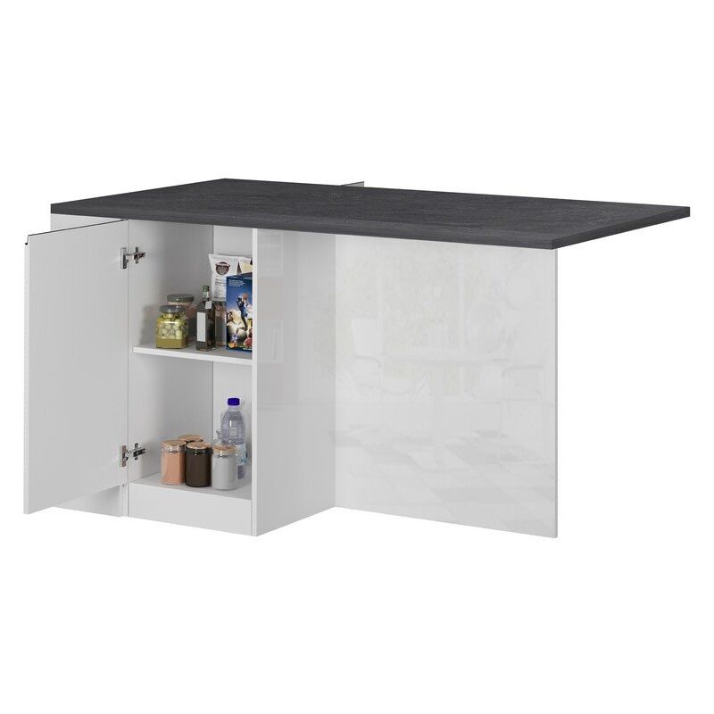 foto del prodotto isola da cucina 2 ante 160x90x90cm nautilus colore bianco laccato lucido report