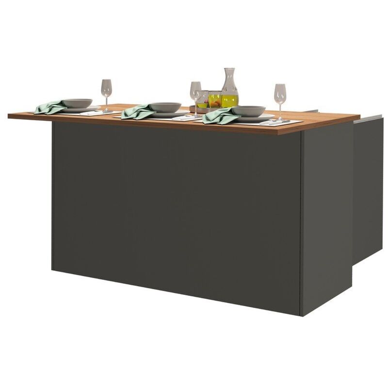 foto del prodotto isola da cucina 3 ante 155x90x90cm nautilus colore antracite rovere wotan