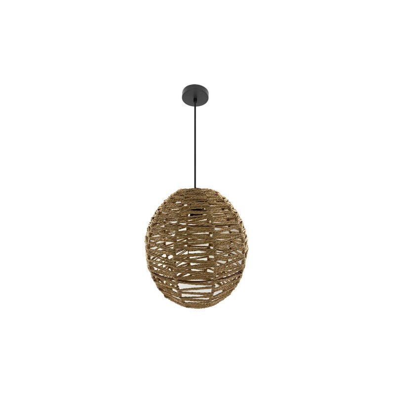 foto del prodotto isola lampada a sospensione da soffitto 1xe27 nero naturale regx30x30cm fabrilamp