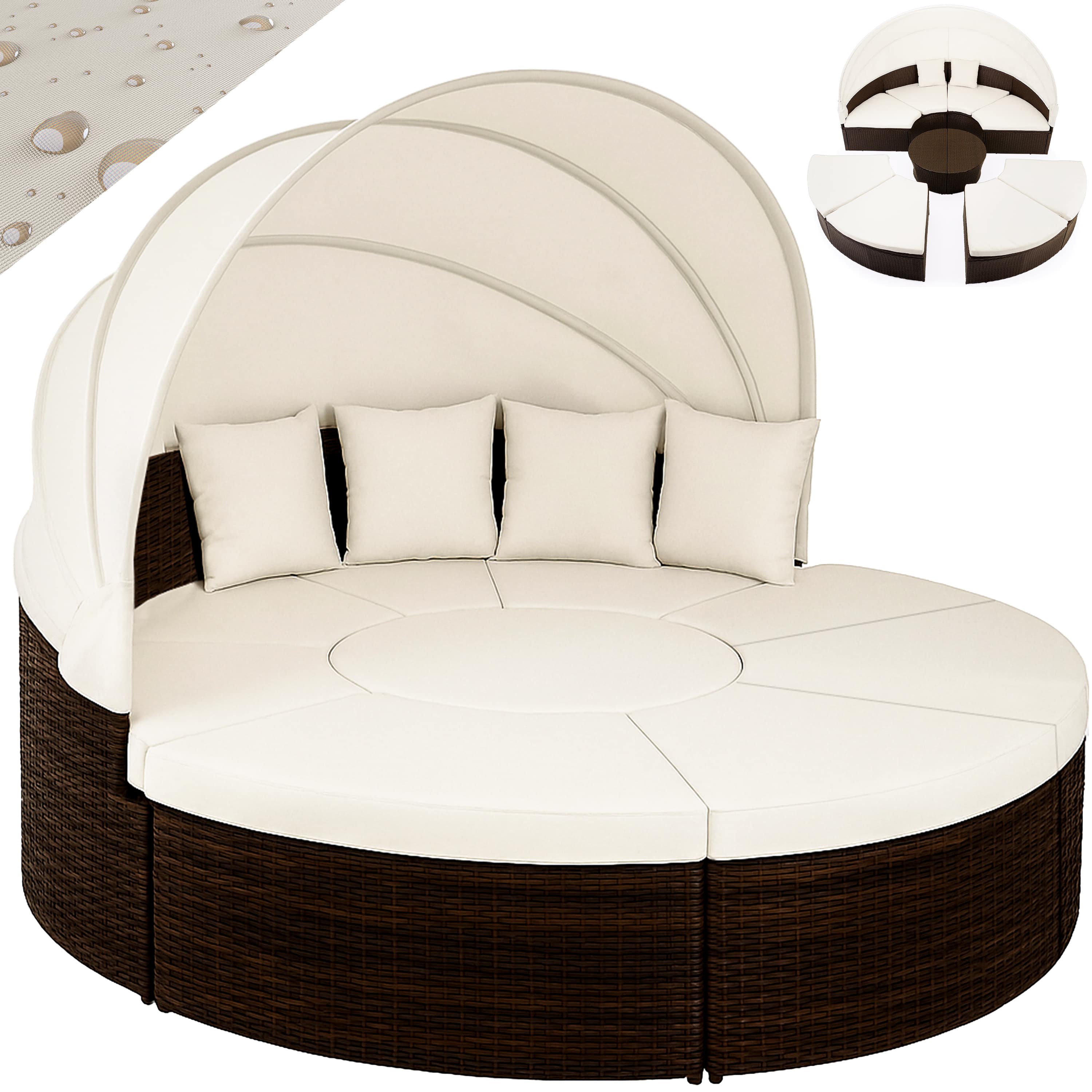 foto del prodotto isola prendisole 230cm marrone crema polyrattan