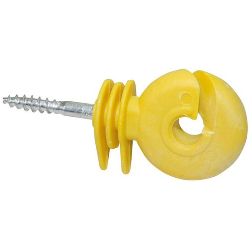 foto del prodotto isolatore ad anello per filo e corda con vite a legno giallo da 1 a 25 pezzi 1 pz isolatore giallo