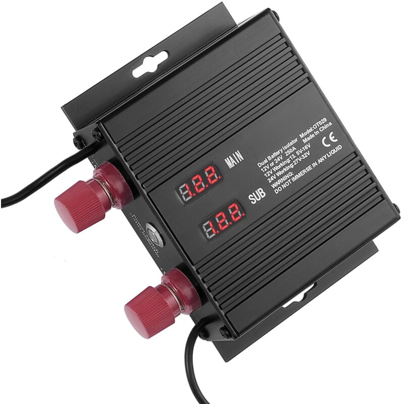 foto del prodotto isolatore intelligente doppia batteria, 12v 24v, vsr universale rele sensibile tensione isolatore batteria intelligente schermo lcd,per atv utv rv