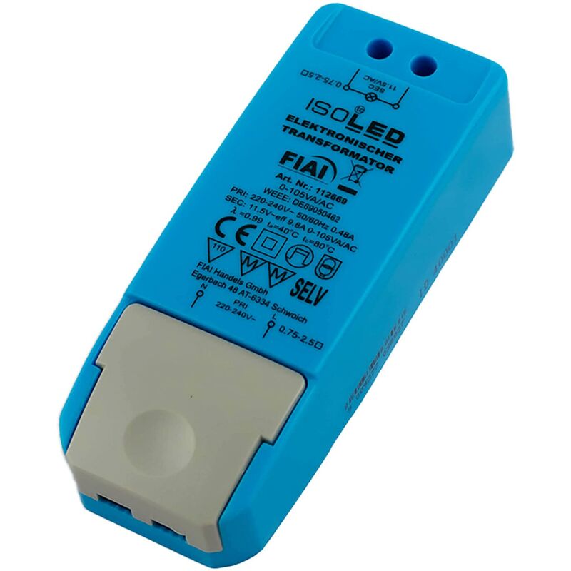 foto del prodotto isoled led driver trasformatore alimentatore universale dimmerabile 12 v 0 105 w, mr16, g4,