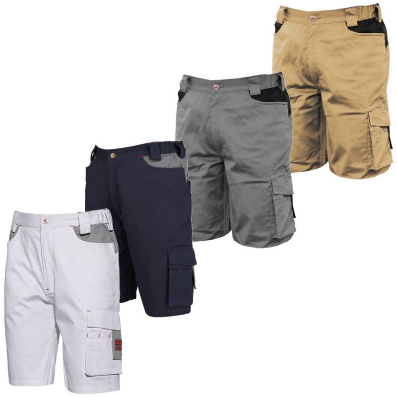 foto del prodotto issa pantaloni corti da lavoro industrial starter bermuda stretch m beige