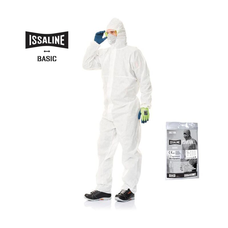 foto del prodotto issaline 08270n 050 tuta da lavoro monouso basic ce cat. i bianca xl