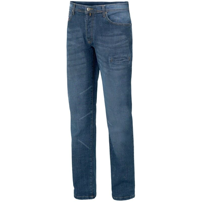 foto del prodotto issaline 8025b-040 pantalone da lavoro jeans jest stretch blu m