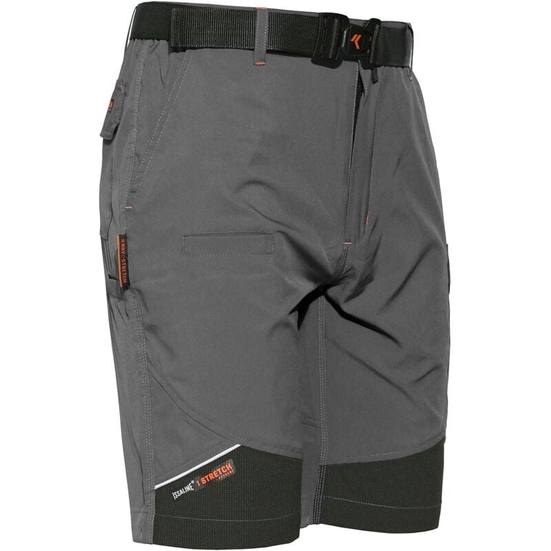 foto del prodotto issaline 8836b 080 bermuda da lavoro extreme light grigio inserti neri xl