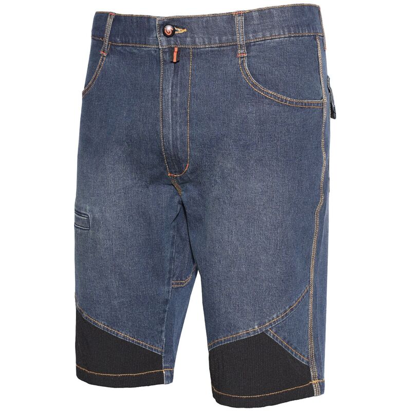 foto del prodotto issaline 8839b-040 jeans bermuda da lavoro extreme blu inserti neri m