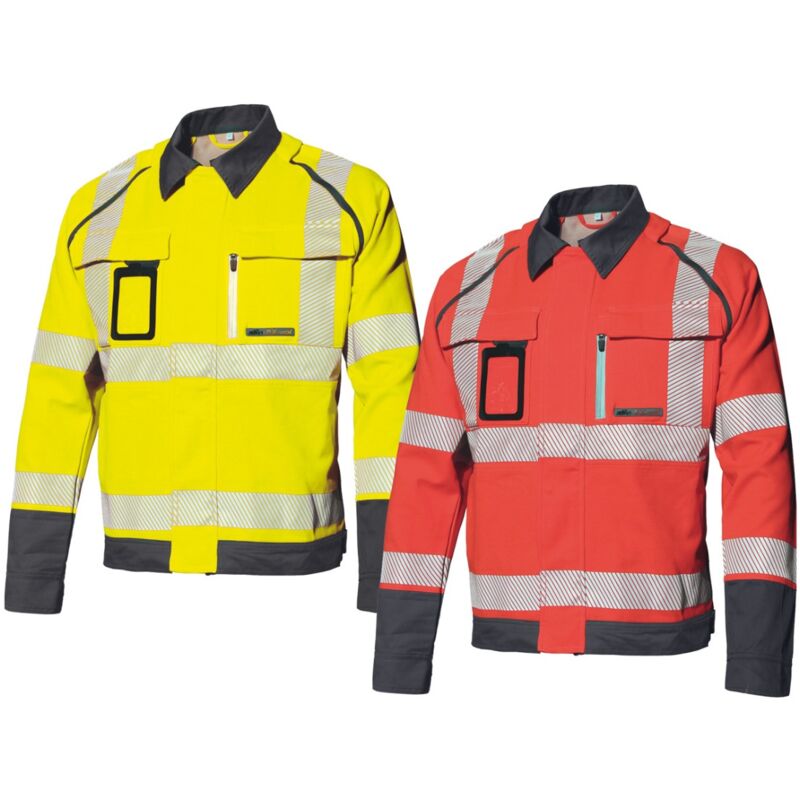 foto del prodotto issaline giacca alta visibilit da lavoro industrial starter hv stretch 8245b l rosso