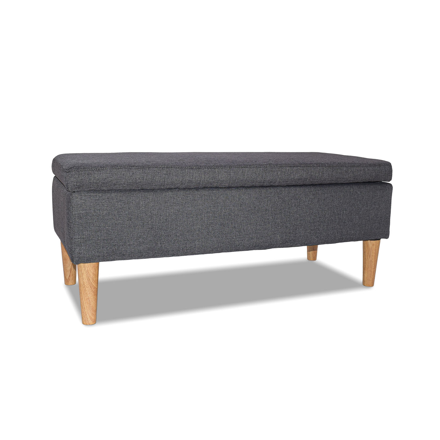 foto del prodotto istanbul cassapanca ottomana con contenitore da 42l. panca fondoletto pouf in tessuto con seduta imbottita e piedi in legno di pino colore space grey