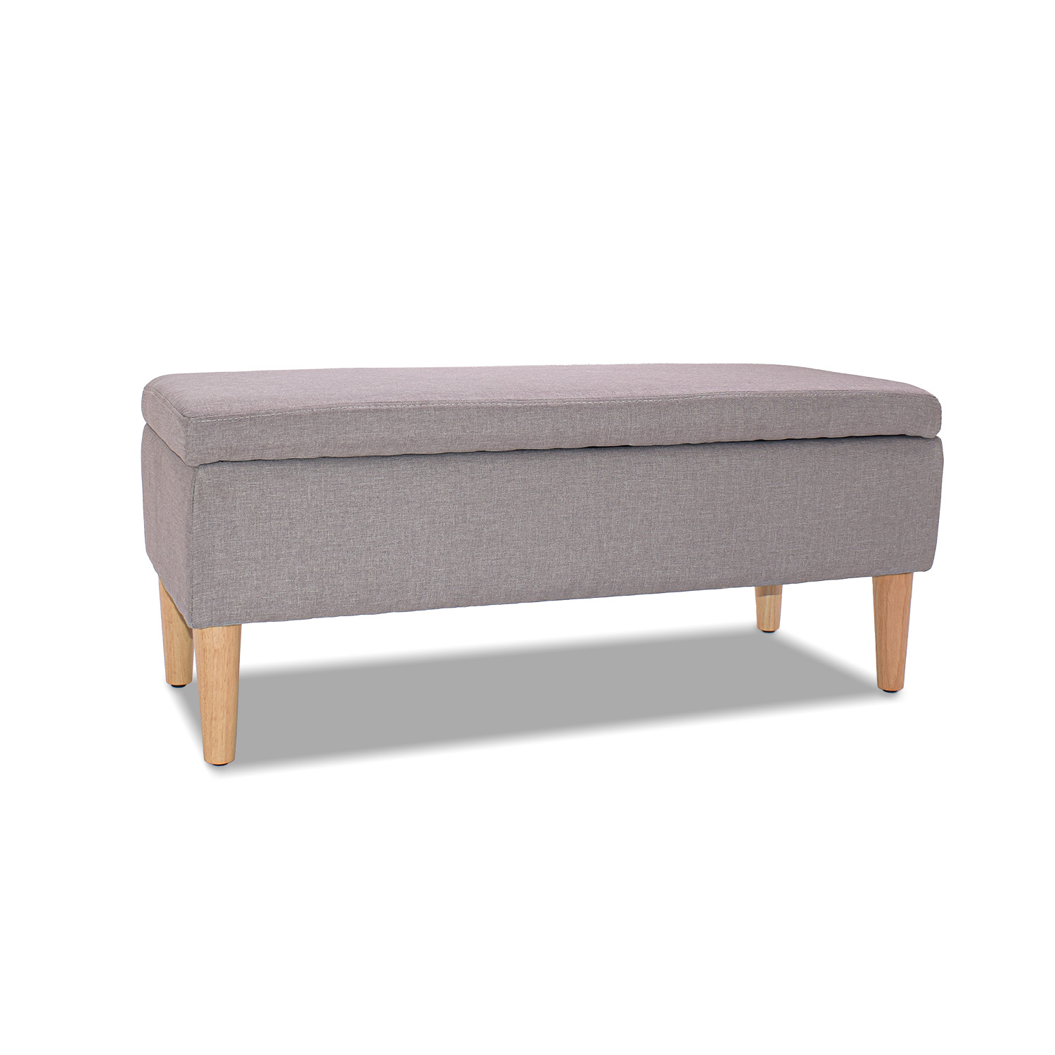 foto del prodotto istanbul cassapanca ottomana con contenitore da 42l. panca fondoletto pouf in tessuto con seduta imbottita e piedi in legno di pino colore tortora